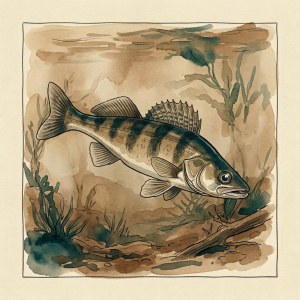 Getekende illustratie van een snoekbaars