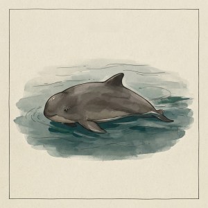 Getekende illustratie van een bruinvis